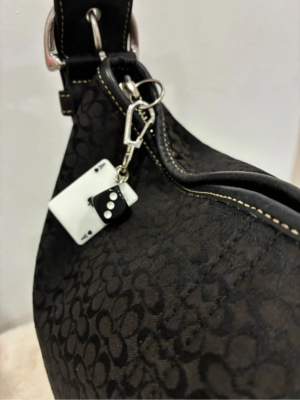 Coach Y2K Soho Black Signature Jacquard Hobo Shoulder Bag 1460
